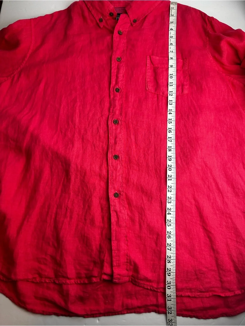 The New Ivy Brand Mens 100% Linen Button Down Shirt Size XXL Pink Long Sleeve